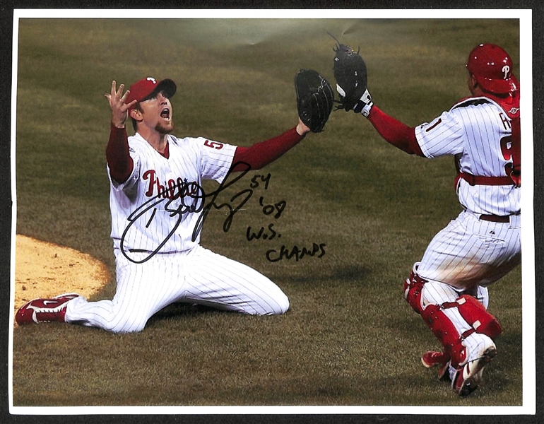Lot of (12) Signed Pictures w. Jimmy Hart & Brad Lidge