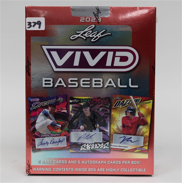 2023 Leaf Vivid Baseball Factory Sealed Hobby Box (5 autos) inc. Skenes potential