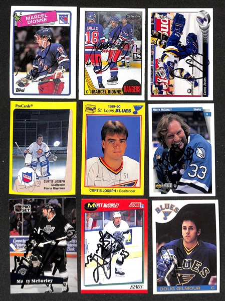 Lot of (350+) Signed Hockey Cards inc. (2) Marcel Dionne, (3) Curtis Joseph, (3) Marty McSorley, + (JSA Auction Letter)