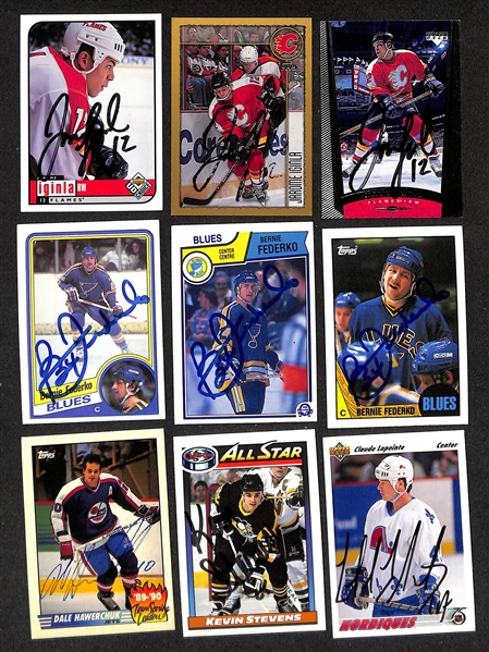 Lot of (350+) Signed Hockey Cards inc. (2) Marcel Dionne, (3) Curtis Joseph, (3) Marty McSorley, + (JSA Auction Letter)