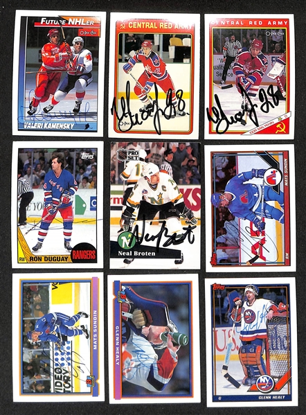 Lot of (350+) Signed Hockey Cards inc. (2) Marcel Dionne, (3) Curtis Joseph, (3) Marty McSorley, + (JSA Auction Letter)