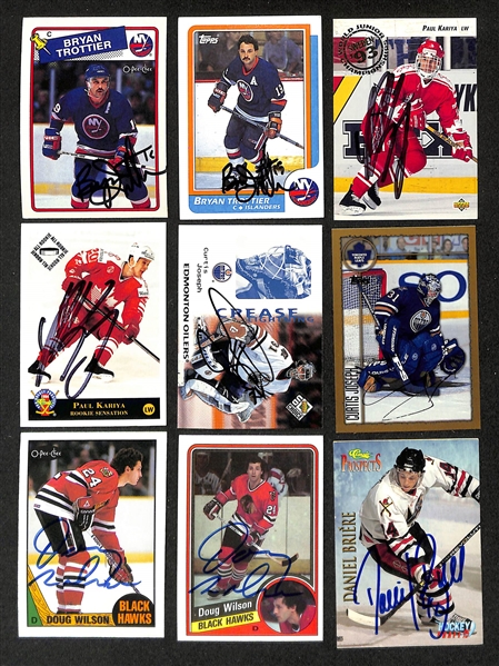 Lot of (300+) Signed Hockey Cards inc. (2) Bryan Trottier, (2) Paul Kariya, + (JSA Auction Letter)