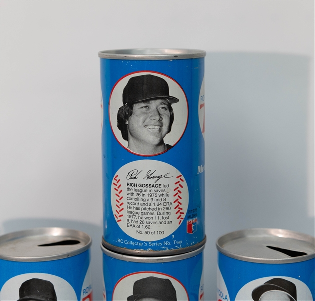 (35) 1970s RC Cola Baseball Player Cans w. Mike Schmidt, Steve Carlton, Carew, McCovey, Garvey, Fingers, Perry, Yount, D. Parker, +