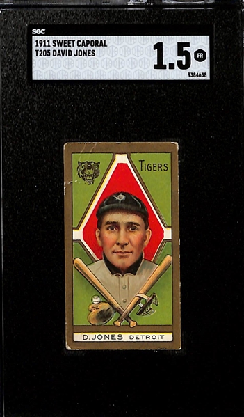 1911 T205 Lot of (3) Cards - Germany Schaefer (Piedmont, SGC 3), David Jones (Sweet Caporal, SGC 1.5), Edward Barger (Piedmont, SGC 1.5)