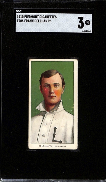 1910 T206 Lot of (2) Piedmont Cards - Jim Delehanty (SGC 2) & Frank Delehanty (SGC 3)