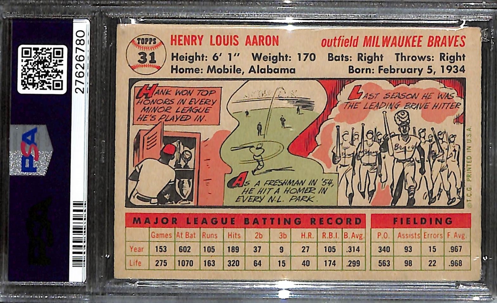 1956 Topps Hank Aaron #31 Graded PSA 5