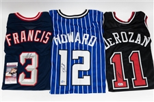 Lot of (3) Signed NBA Jerseys W. Demar DeRozan, Dwight Howard, and Steve Francis (JSA and Beckett)
