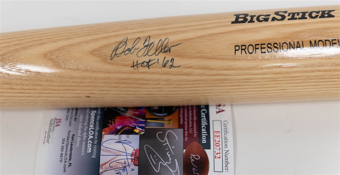 Bob Feller Signed Rawlings Big Stick Baseball Bat (JSA COA)