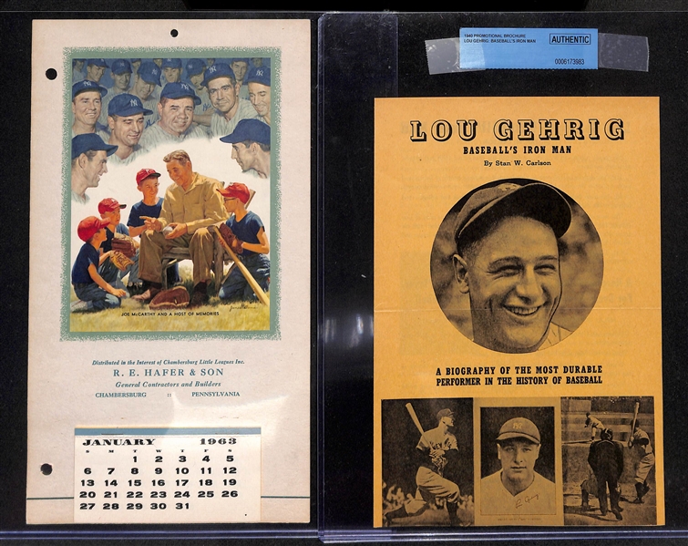 (5) Vintage Baseball Memorabilia w. 1969-70 Bazooka HR Almost Hit Out of Stadium w. Jimmy Foxx & 4 Gold HOF Cards - PSA Authentic