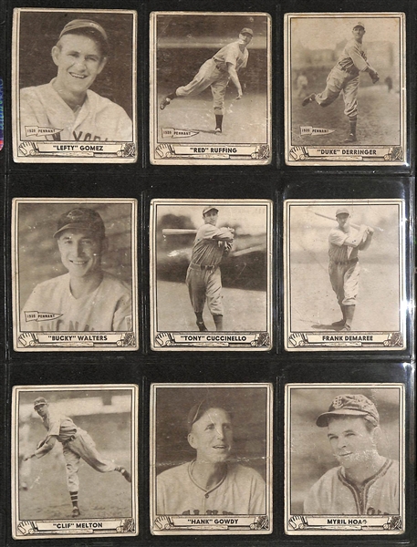 Lot of (28) 1940 Play Ball Baseball Cards w. Lefty Gomez & Red Ruffing