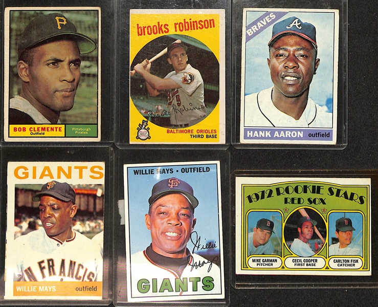 Lot of (19) Topps Baseball Cards from 1959-1972 w. 1961 Roberto Clemente