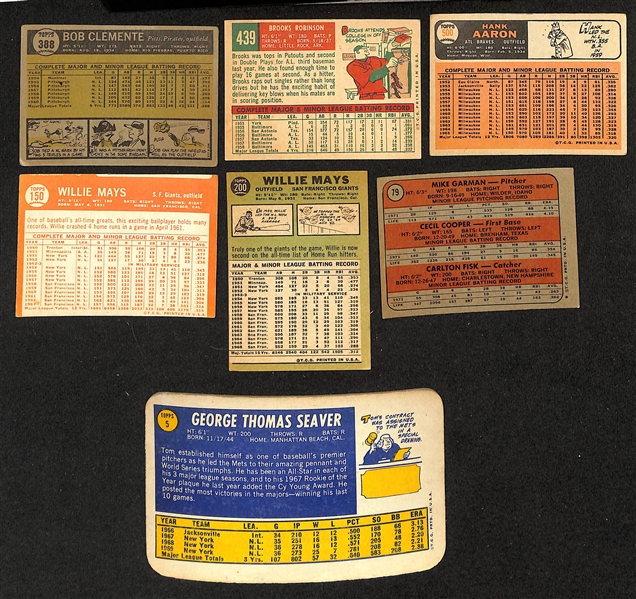Lot of (19) Topps Baseball Cards from 1959-1972 w. 1961 Roberto Clemente