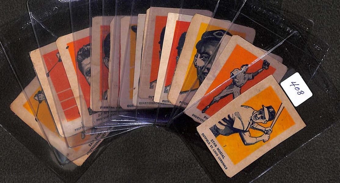 Lot of (13) 1952 Wheaties Sports Cards w. Stan Musial & Phil Rizzuto