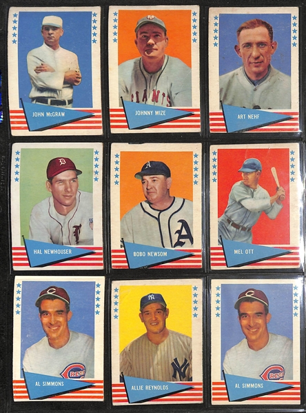 Lot of (80) 1961 Fleer Baseball Greats Cards w. Tris Speaker & Jimmy Foxx