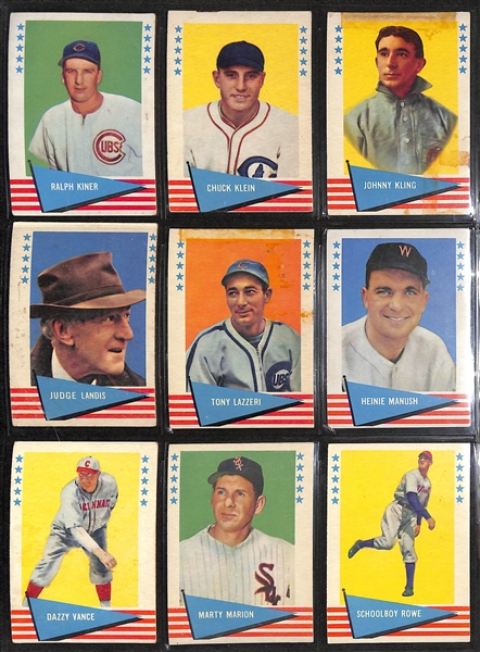 Lot of (80) 1961 Fleer Baseball Greats Cards w. Tris Speaker & Jimmy Foxx