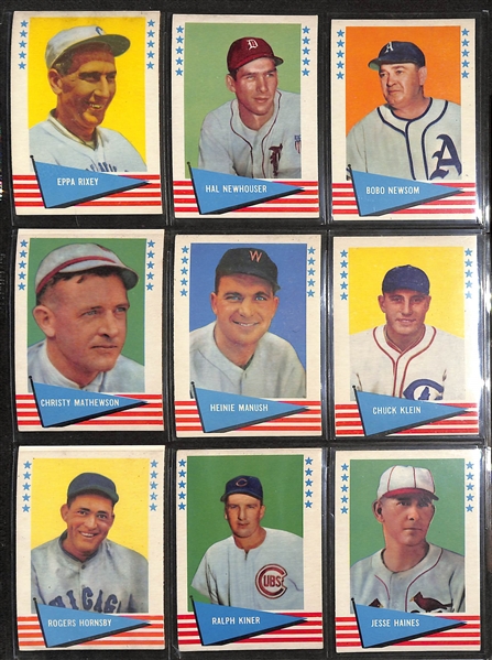 Lot of (80) 1961 Fleer Baseball Greats Cards w. Tris Speaker & Jimmy Foxx