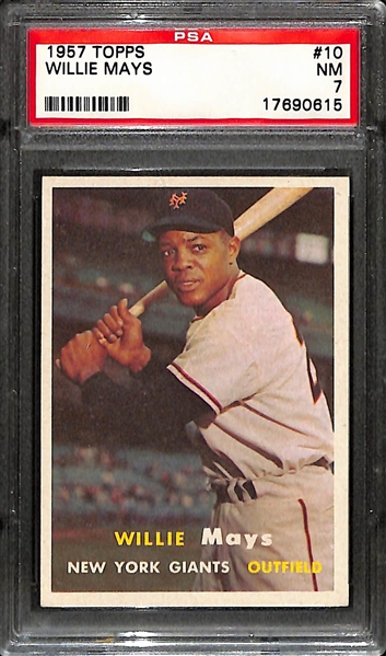 High-Quality 1957 Topps Willie Mays #10 Graded PSA 7 NM