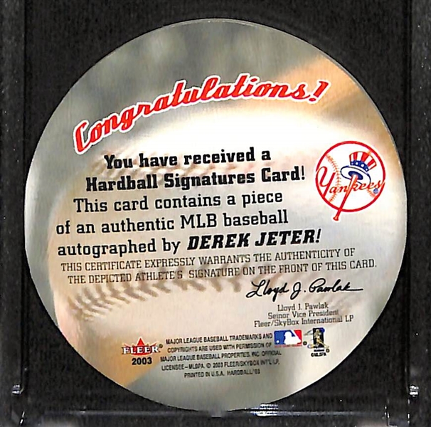 2003 Fleer Hardball Derek Jeter Hardball Signatures Autograph 