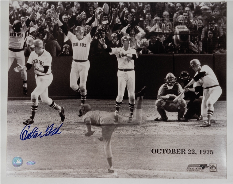 Red Sox Autograph Lot - Carlton Fisk 16x20 Photo & Wade Boggs 8x10 Photo - JSA Auction Letter