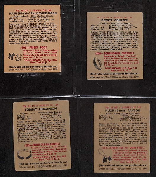 Lot of (12) 1948 Bowman Football Cards w. Paul Christman