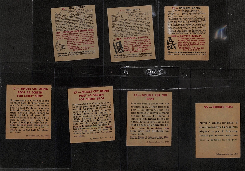 Lot of 1948 Bowman Basketball Cards w. (3) Player Cards & (4) Play Cards w. Ephraim Rocha