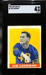 1948 Leaf Gum Co. Sid Luckman Rookie #1 (HOF) Graded SGC 4