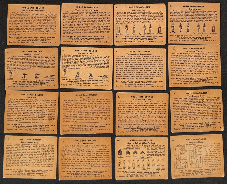 Lot of Approx (100) Assorted 1941 National Defense Cards by Gum Inc. 