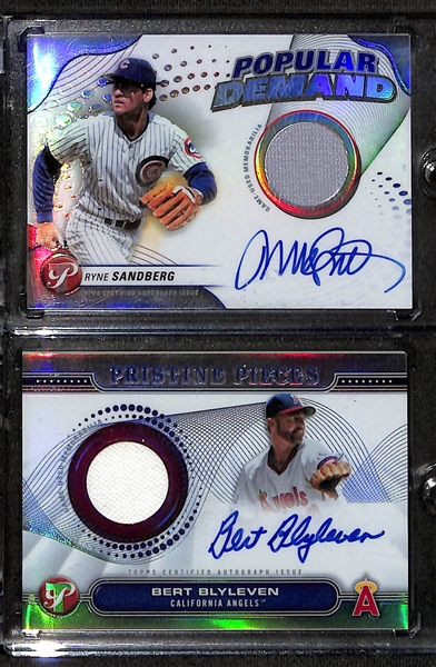 Lot of (5) 2024 Topps Pristine Patch Autographs- Sal Frelick Rookie, Ryne Sandberg, Bert Blyleven, Shane McClanahan, Christopher Morel