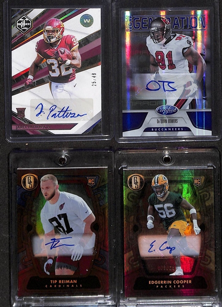 Lot of (8) Football Autographs inc. 2024 Score Michael Vick (#/1), 2024 Elite Sam Laporta Spellbound R (#/10), 2021 Limited Travis Etienne Jr Rookie Patch (#/49), +