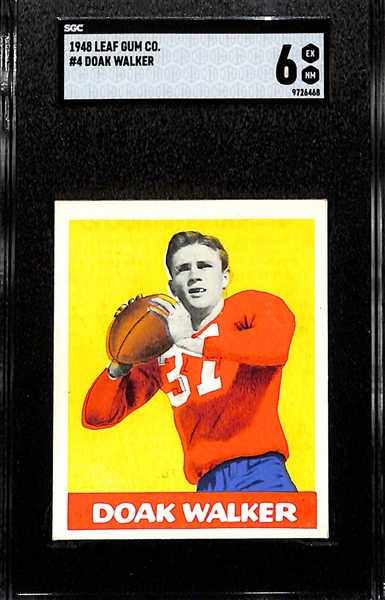 1948 Leaf Gum Co. Doak Walker Rookie #4 (HOF) Graded SGC 6
