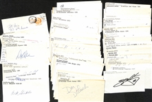 Lot of (150+) Signed Mostly Hockey Index Cards inc. Aldo Guidolin, Chris Chelios, Tony Esposito, Dale Hawerchuk, Bob Nystrom, + (JSA Auction Letter)