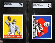 High Grade 1948 Leaf Gum Co. Football Cards - Eugene Rossides Rookie #57 (SGC 7) & DeWitt "Tex" Coulter (SGC 7)
