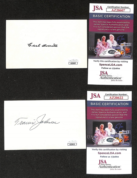 Lot of (6) HOFers Signed Baseball Memorabilia w. Lou Brock & Catfish Hunter all with JSA COA