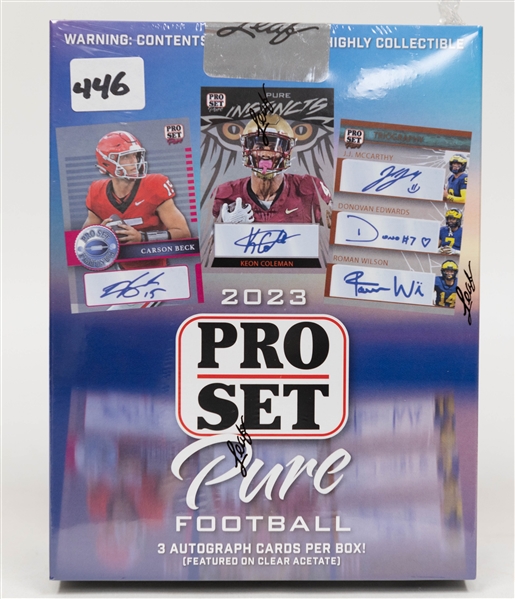 2023 Leaf Pro Set Pure Football Factory Sealed Hobby Box (3 Autos)