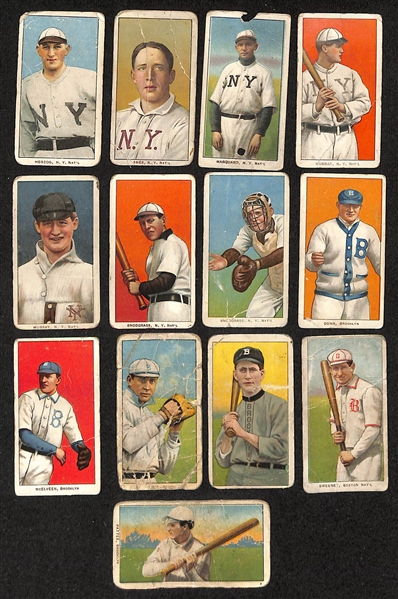 Lot of (13) T206 Tobacco Cards w. Buck Herzog