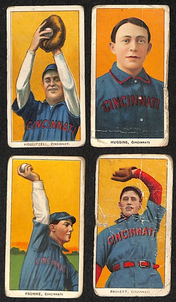 Lot of (12) T206 Tobacco Cards w. Huggins & (1) T205 Card (Hoblitzell)