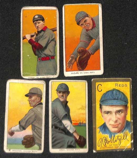 Lot of (12) T206 Tobacco Cards w. Huggins & (1) T205 Card (Hoblitzell)