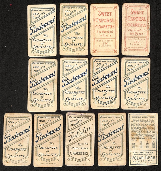 Lot of (12) T206 Tobacco Cards w. Huggins & (1) T205 Card (Hoblitzell)