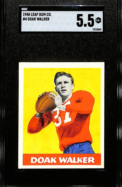 1948 Leaf Gum Co. Doak Walker Rookie #4 (HOF) Graded SGC 5.5