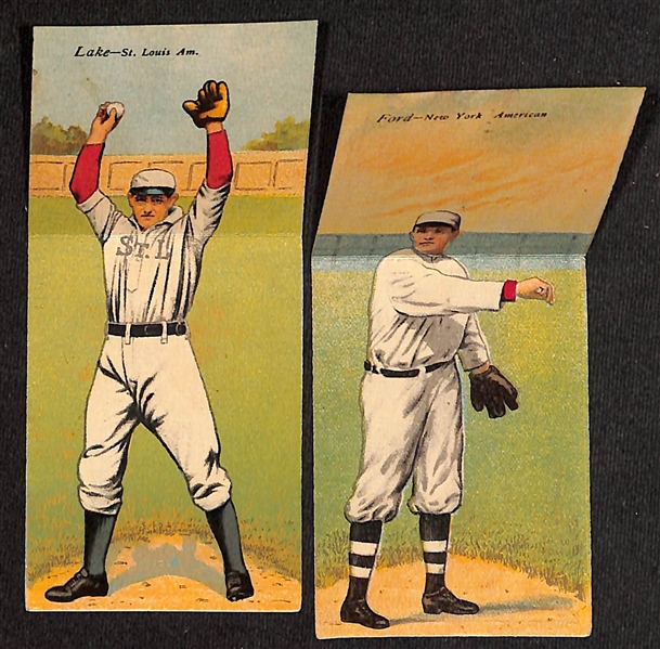 Lot of (8) T206 Cards w. Jack Quinn & (2) T201 Mecca Double Folders w. Wallace/Lake