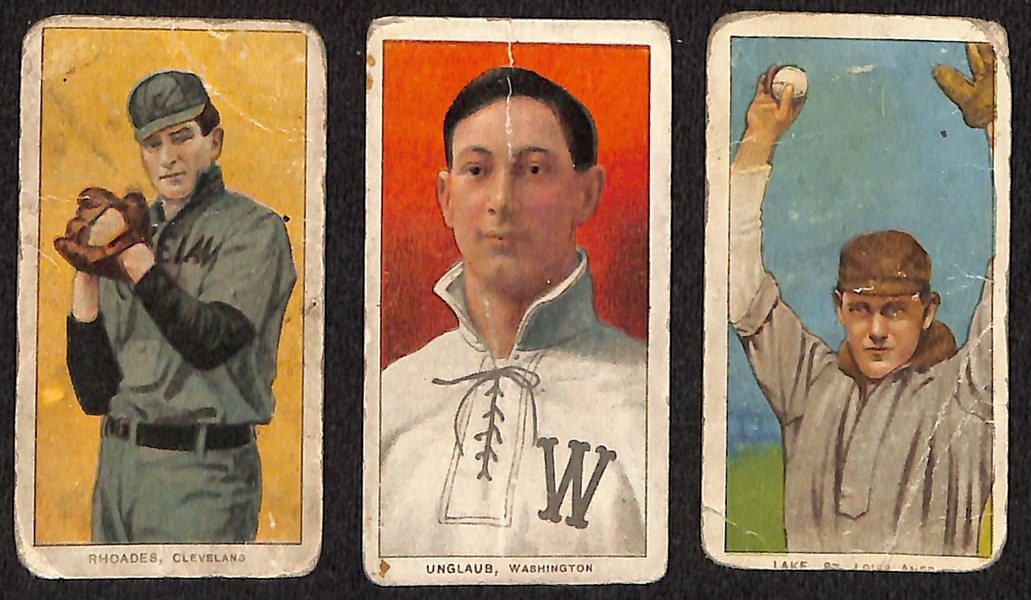 Lot of (8) T206 Cards w. Jack Quinn & (2) T201 Mecca Double Folders w. Wallace/Lake