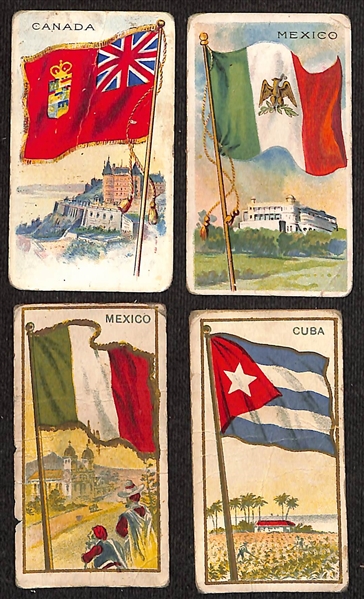 Lot of Approx (250) Assorted 1909-11 Flags of All Nations Tobacco Cards