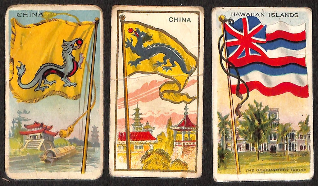 Lot of Approx (250) Assorted 1909-11 Flags of All Nations Tobacco Cards