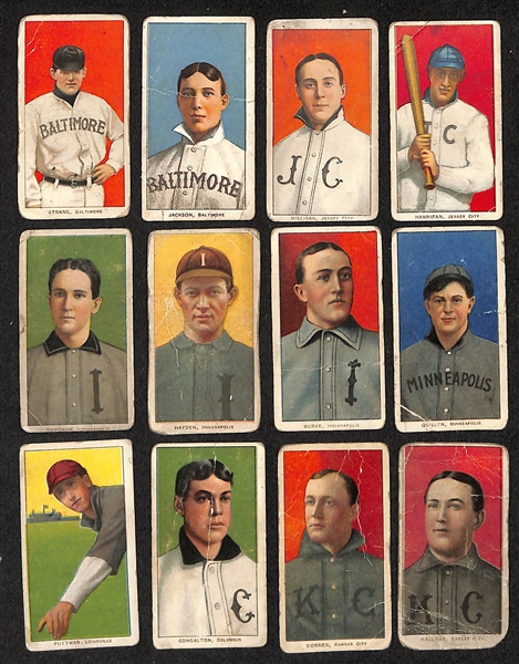 Lot of (12) T206 Minor League Tobacco Cards w. Strang