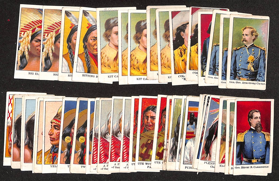 Lot of Approx (50) 1910 E50 Wild West Gum Cards w. (3) General Custer