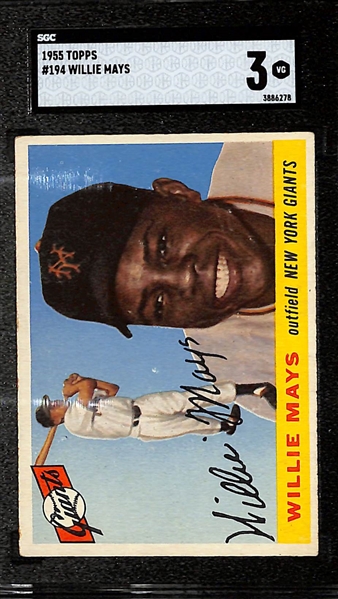 1955 Topps Willie Mays #194 Graded SGC 3