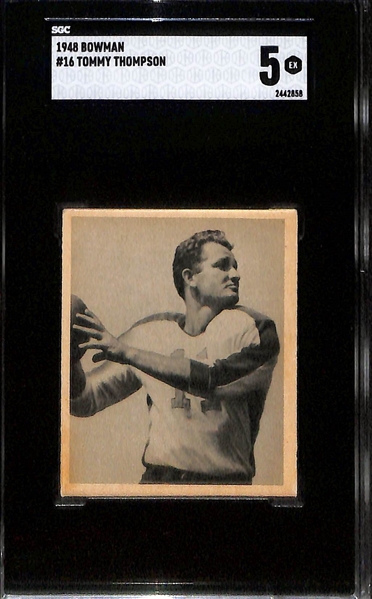 1948 Bowman Rookie Lot - Steve Van Buren - HOF (SGC 3), Ralph Heywood (SGC 6), Tommy Thompson (SGC 5)