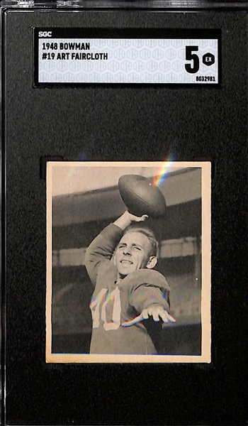 1948 Bowman Lot - Vic Sears Rookie (SGC 6), Art Faircloth (SGC 5), Walter Stickel (SGC 5.5), Russ Thomas (SGC 5)
