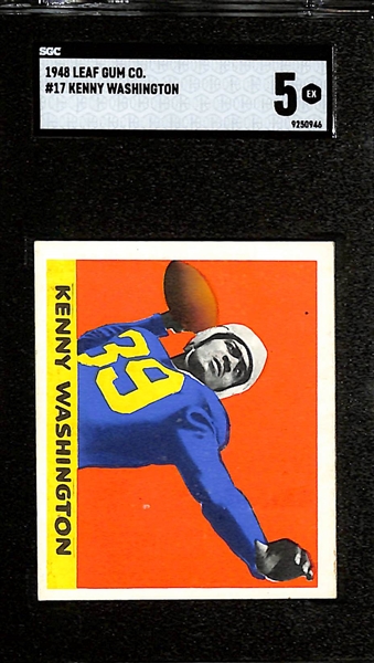1948 Leaf Kenny Washington Rookie Card #17 Graded SGC 5