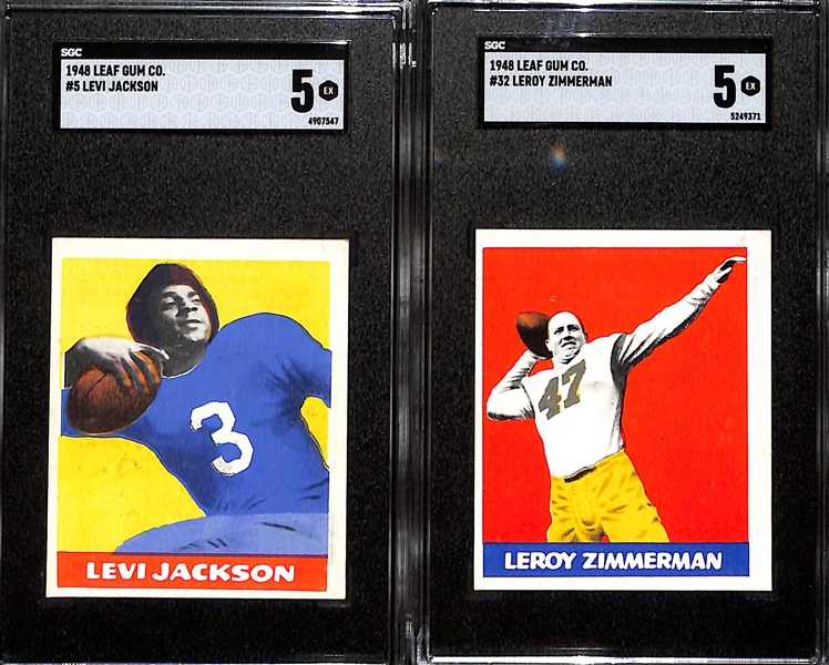 1948 Leaf Levi Jackson #5 & Leroy Zimmerman #32 (Both Graded SGC 5)